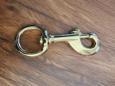 New 2 Packs of 1 1/8" x 4 1/2" Solid Brass Heavy Duty Swivel Eye Bolt Snap