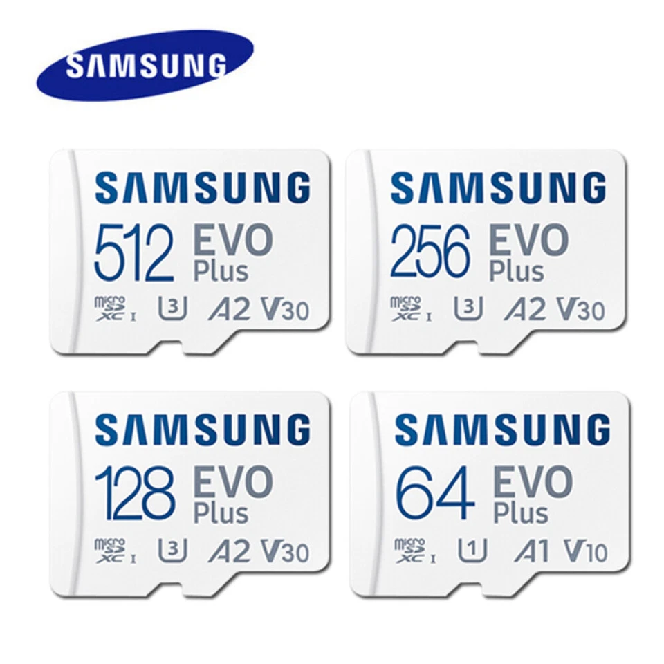 Carte mémoire Samsung EVO Plus 32 64 128 256 512 Go Gb MicroSD Class 10 130MB/s