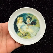 Vintage Hand Painted Plate Dish Decorated Porcelain Ceramic Signed 4”W