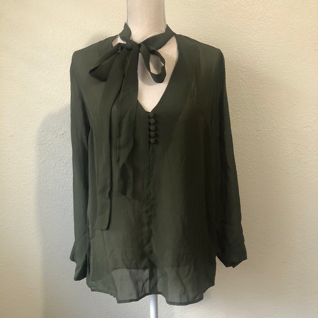 olive green sheer shirt