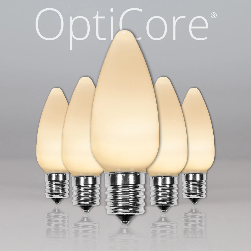 WINTERGREEN LIGHTING C9 Unbreakable Christmas Light Replacement Bulbs, OptiCore Vintage Smooth 25 ct.