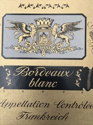 Vintage Le Girondin Bordeaux Blanc France Wine Bottle Label 4x5.25 - Image 1 of 3