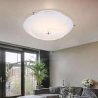 Deckenlampe Deckenleuchte Esszimmerlampe Glasschirm Kristalle 1 Flammig Led