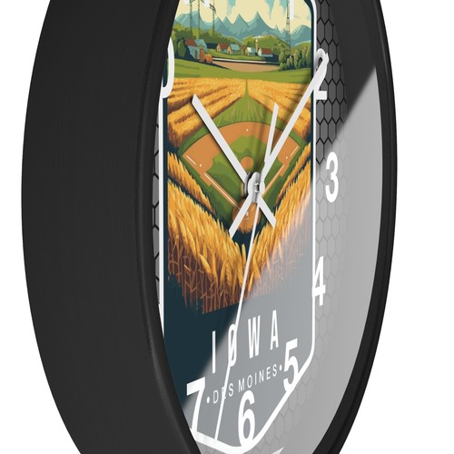 State Of Iowa Skyline Art Wanduhr komplett Holz 3D Rahmen atemberaubendes Kunstwerk - Bild 18 von 19