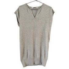 Athleta Light Gray Knit Sweater Vest Dress Women’s Size Small Preppy Minimalist 