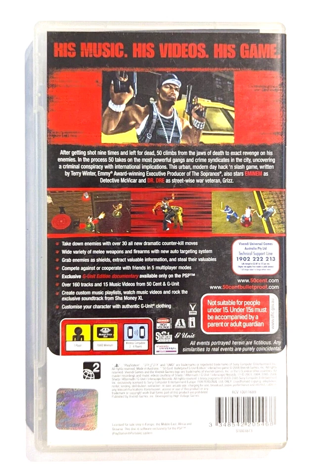 50 Cent Bulletproof G Unit Edition Playstation Portable Complete with Manual CIB - Image 2 of 4