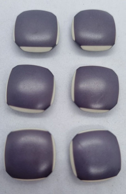 Vintage Knöpfe lila weiß 6er Pack Rückenlochverschluss 1,5 cm 15 mm gratis PP