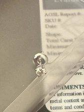 Aretes De 14k Oro Blanco Con Diamantes Natural