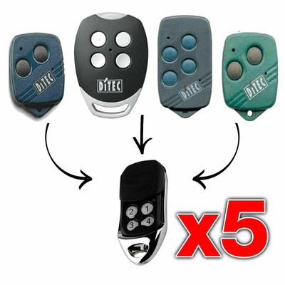 5 x Ditec - GOL4, BIXLG4, BIXLP2 & BIXLS2 Compatible Garage/Gate Remote