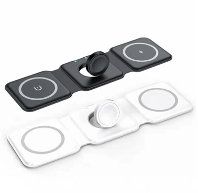 3in1 Wireless Charger Foldable Mat Pad For Apple Watch Air Pods iPhone 14 Max