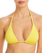 Aqua L47121 Womens Yellow Swim Triangle Bikini Top Size Medium