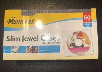 Memorex 5mm Slim CD/DVD Jewel Cases - Clear, Pack of 50