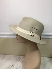 Original Panama Jack Safari Sun Hat Fedora Canvas Size L New