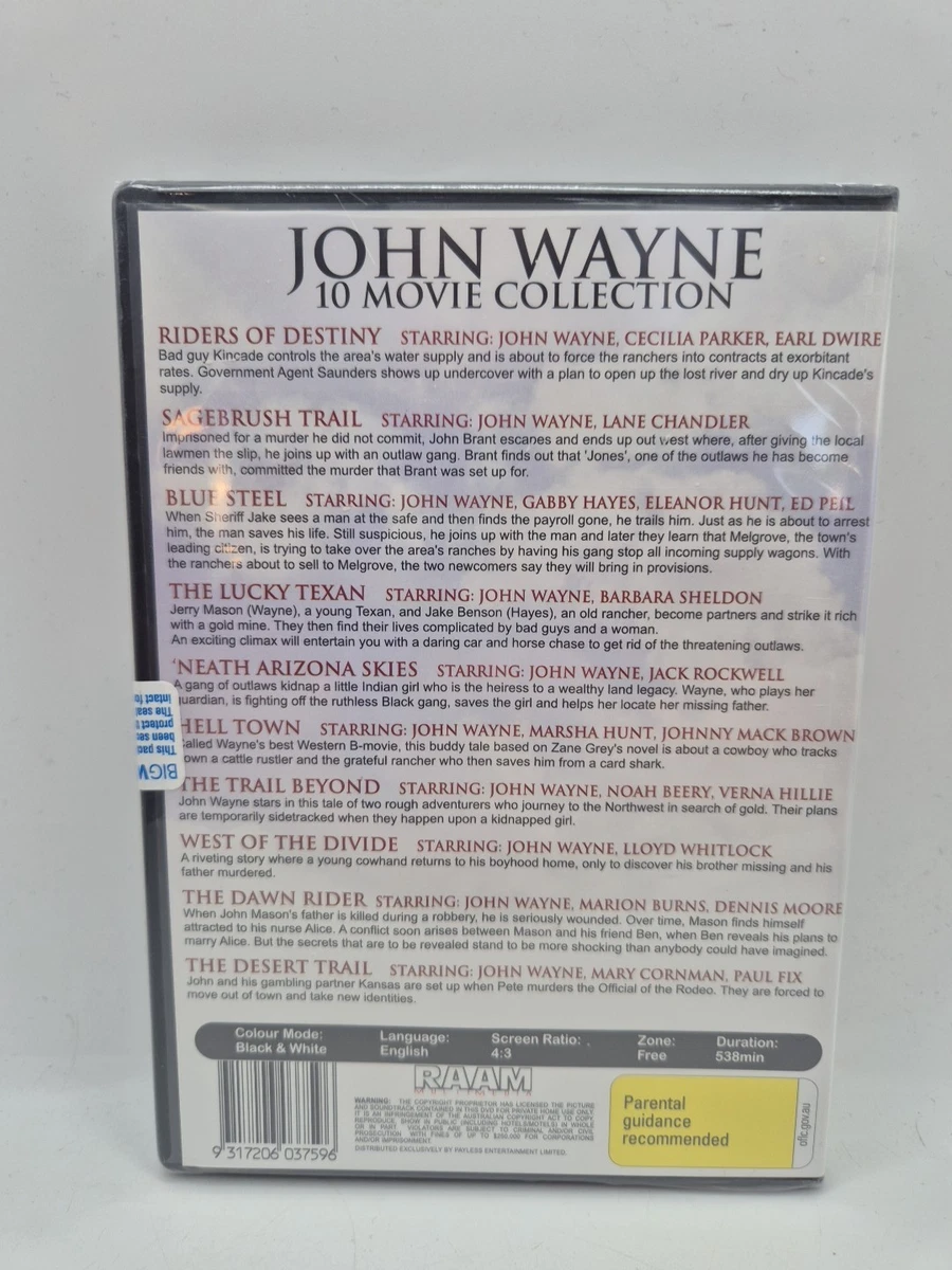 John Wayne : 10 Movie Collection - DVD - Region Free - Black / White - NEW - #90