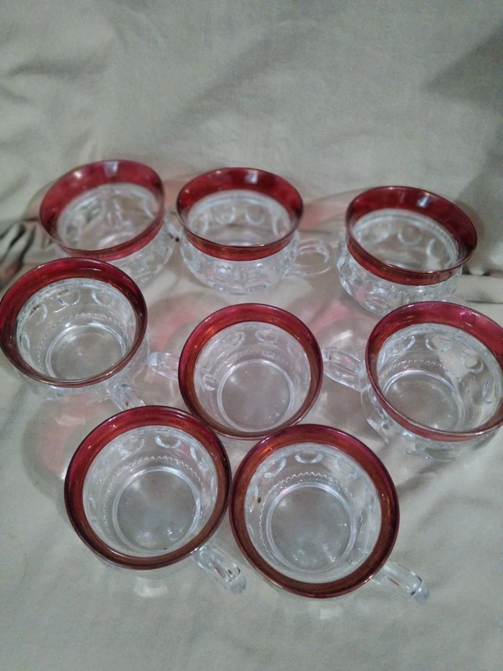 Tiffin Kings Crown Thumbprint Ruby Red Tea Coffee Cup - Image 2 of 4