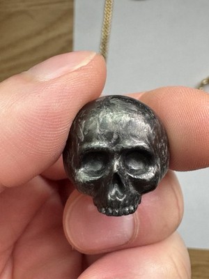 David Yurman Memento Mori Skull Ring 18k Gold and Forged Carbon $5900 Size 6