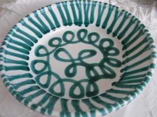 Gmundner Keramik grün geflammt Schale Schüssel 25 cm D Nr. 2