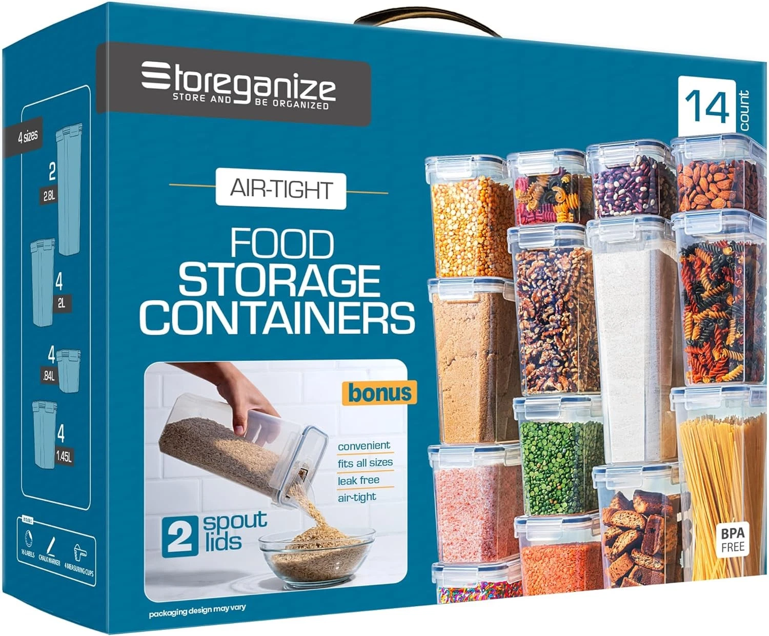 14 PCS Airtight Food Storage Containers W/ Lids set BPA Free Leak-proof Kitchen