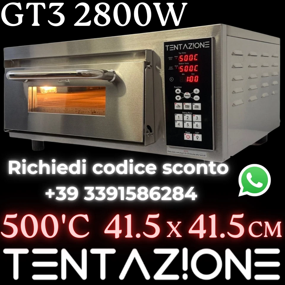 Forno elettrico per pizza napoletana Tentazione Digitale 2800w 500c + Biscotto