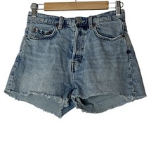 & other stories denim jean shorts Women Size 27 Blue distressed button fly