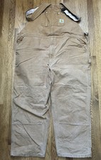 Carhartt Overalls Men  s 50x30 Tan Duck Canvas Double Knee Workwear