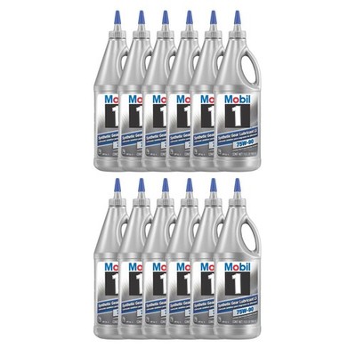 Mobil 1 Synthetic Gear Lubricant LS 75W-90, 1 Quart, Case of 12
