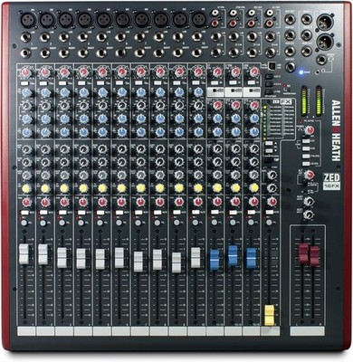 Allen & Heath ZED-16FX 16-Channel USB Audio Mixer for Studio Recording, 48 Volts