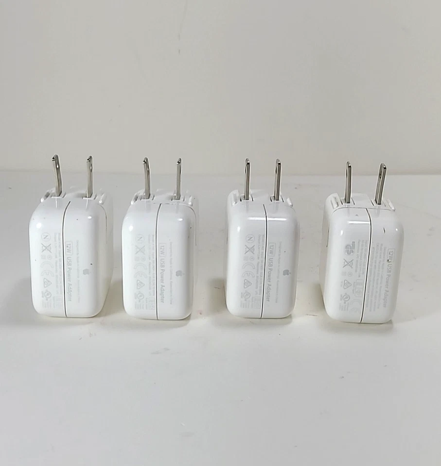 Lote de 4 adaptadores de alimentación cargadores de pared USB individuales originales OEM Apple 12W A1401 Foto 4 de 4
