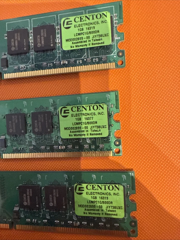 4GB 4x1GB PC2 6400 DDR2-800 CENTON LCMPC1G/800DR 1GB800DDR2 JIYT38UXC Ram Kit - Image 3 of 3
