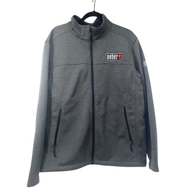The North Face Jacket Weber Grill Mens Large WindWall Softshell Fleece Gray TNF