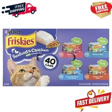 Wet Cat Food Soft Seafood &Chicken Variety Pack 5.5 oz Can 40 Pack for Adult Cat 3.10 per gallon