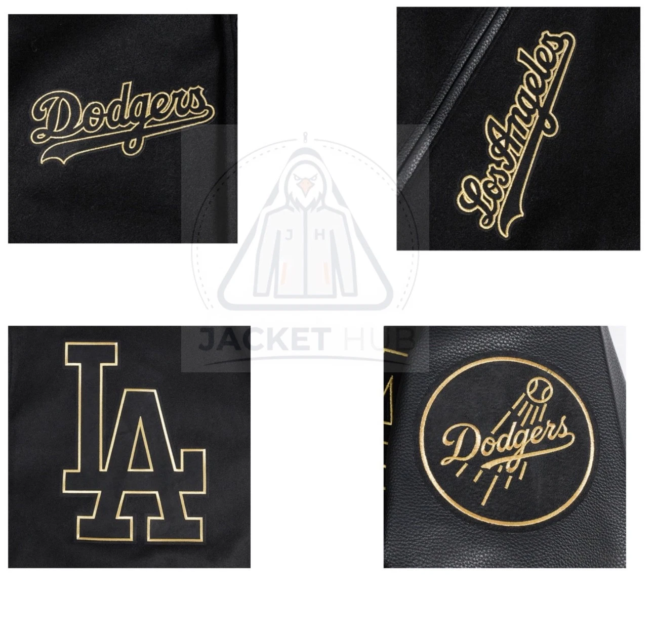 LA Dodgers Blak Wool Leather Bomber Lettermen Baseball Varsity Jacket Hot