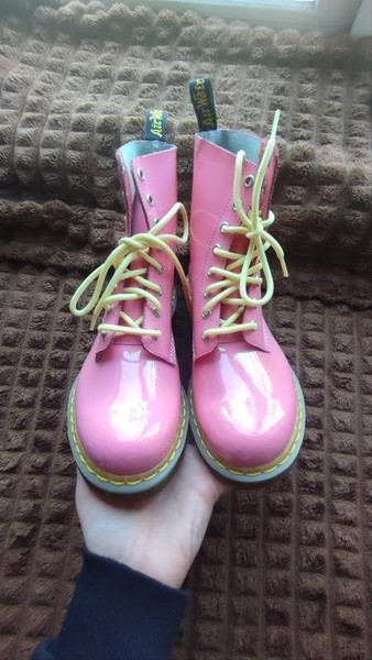 Damen Dr. Martens Stiefel Rosa Leder 40 #BPOK