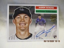 2025 TOPPS ARCHIVES AARON SCHUNK FAN FAVORITES ON CARD ROOKIE AUTO #56FFA-ASC. rookie card picture