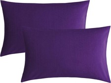 Toddler 12x16 Travel Pillow, 2pc Plum Egyptian Cotton Zipper Wrinkle-Free Cases