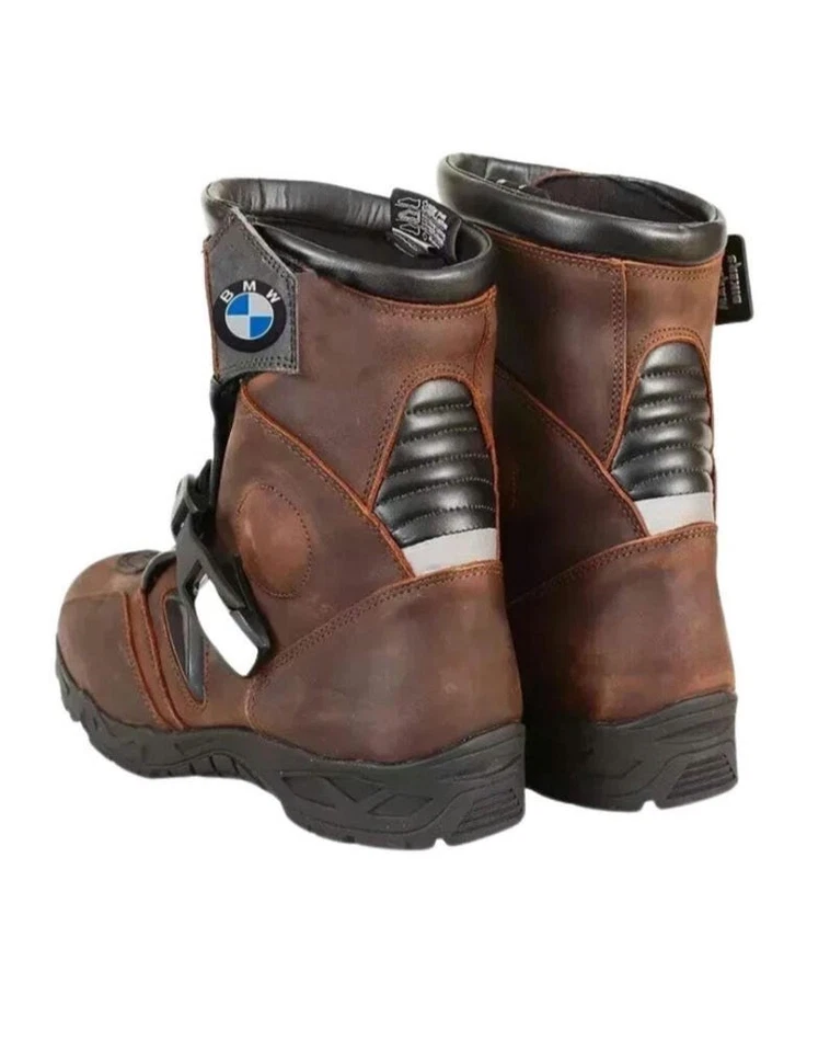 BMW Motorcycle Waterproof CE Touring Adventure Boots, Short Leather Riding Boots - Image 4 of 4