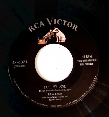 EDDIE FISHER  JUST ONE MORE TIME / TAKE MY LOVE  RCA VICTOR VINYL 45 82-29