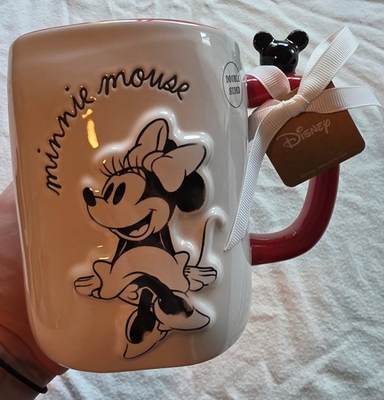 #ad NEW Rae Dunn Disney Retro Minnie Mouse MAKE SOME MAGIC Double Sided 3D Mug24oz $17.00