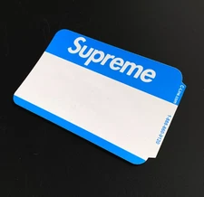 AUTHENTIC SUPREME BLUE NAME TAG 3M sticker decal skateboarding skateboard street
