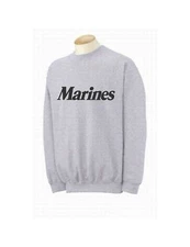 MARINE CORP CREW NECK SWEATSHIRT GREY USMC MARINES