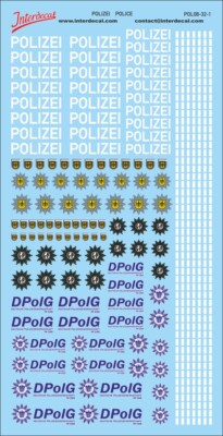 Décalcomanies Police USA (33) échelle 1/64 Par INTERDECAL - 119x63mm, Fabriqué En Allemagne