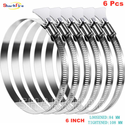 6Inch Easy Turn Thumb Screw Metal Clamp Adjustable For Dryer Plastic Vent Duct