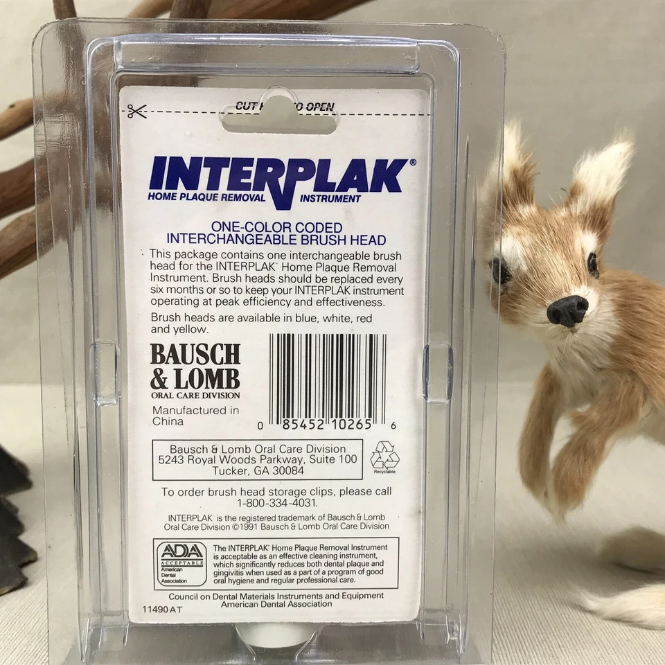 INTERPLAK Color-Coded Interchangeable Brush Head Vintage 1991 RB-1 Red - Image 3 of 4