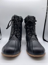 Justfab Black Duck Boot With Faux Fur Black Zs 7.5