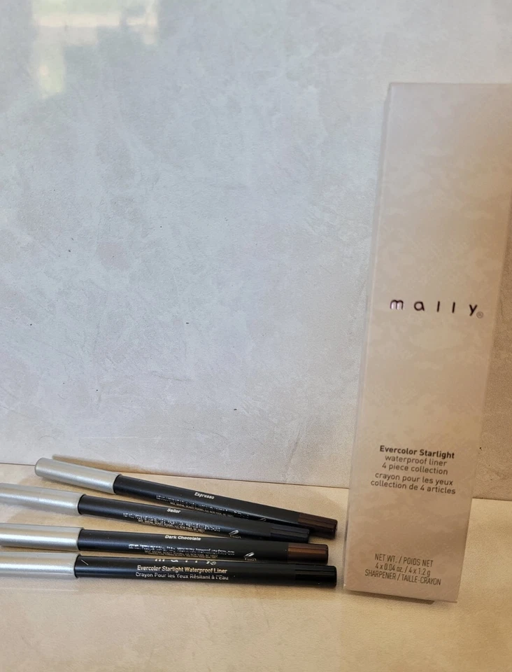 Mally Evercolor Gel Waterproof Liner 4 Piece Collection+ mally Sharpner NIB - Image 3 of 4