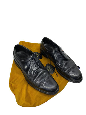 フローシャイムインペリアル　USA Vintage Florsheim 524 Imperial Men's Black Leather Wingtip Dress