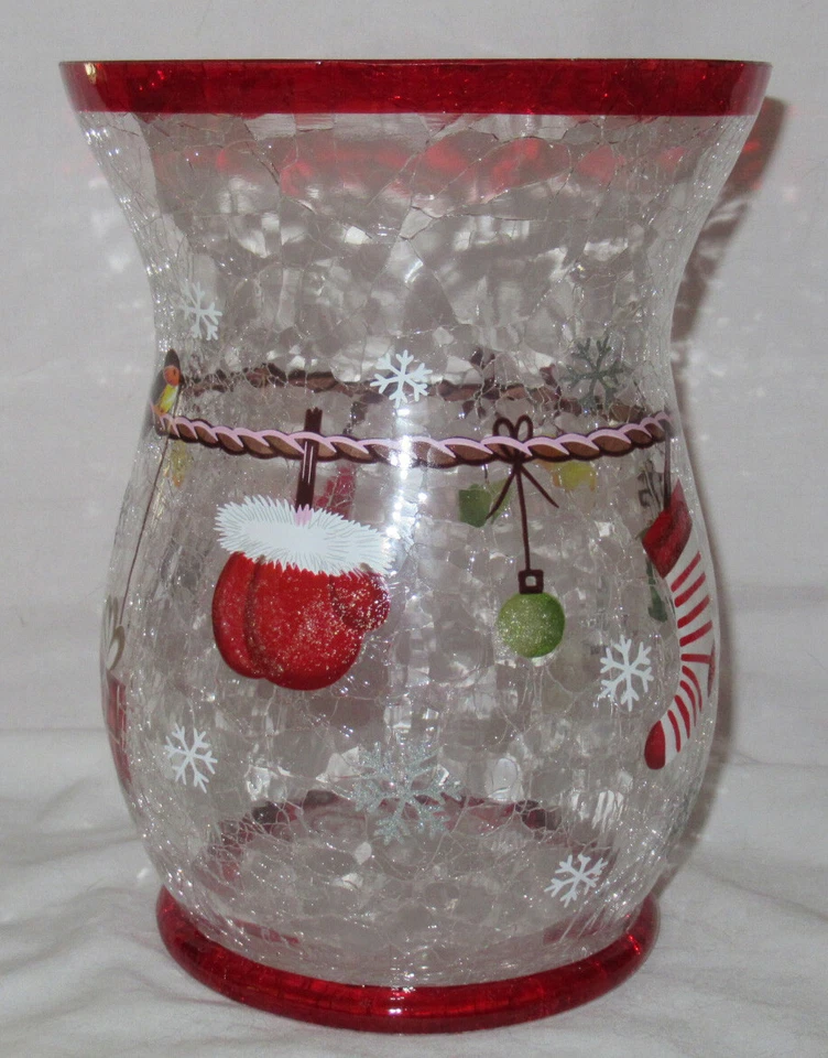 Yankee свечи прозрачный ураган большой банки держатель клетку праздничный треск красный окрашенный - Изображение 2 из 4