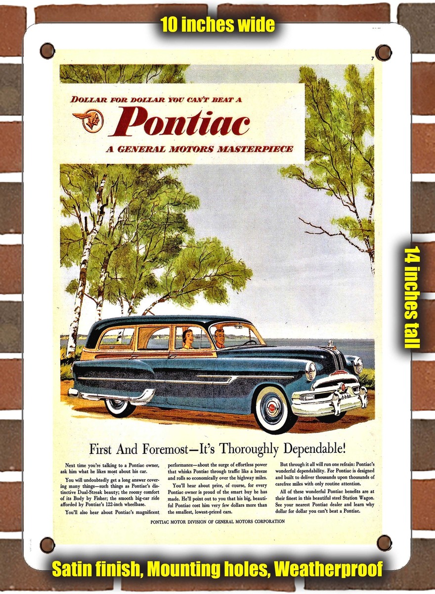 METAL SIGN - 1953 Pontiac Chieftain Deluxe Station Wagon - 10x14 