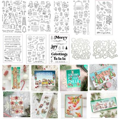 Christmas Winter Animals Clear Stamps And Metal Cutting Dies for Cardmaking DIY