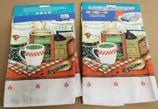 2 SAME MICROFIBER MULTIPURPOSE CLEANING CLOTHS, COFFEE THEME, Microfibras